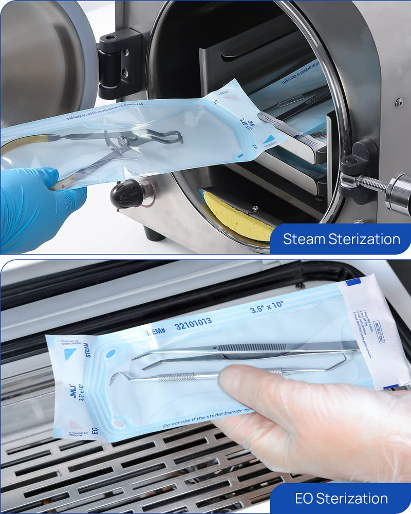 JMU Self Seal Sterilization Pouches 3.5" x 10", Sterilization Bags 200 per Box 3.5" x 10"