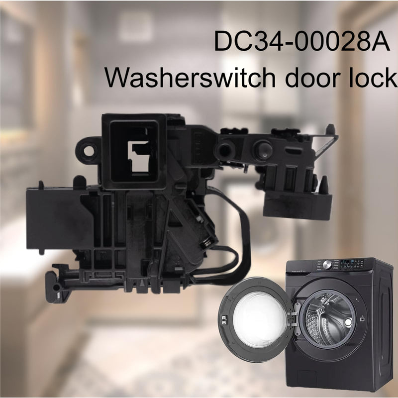 OEM DC34-00028A Washer Switch Door Lock Compatible with Samsung | Replace DC34-00028A Door Lock Latch For WF45R6300AV WF45R6100AW 4975290 PS12740237