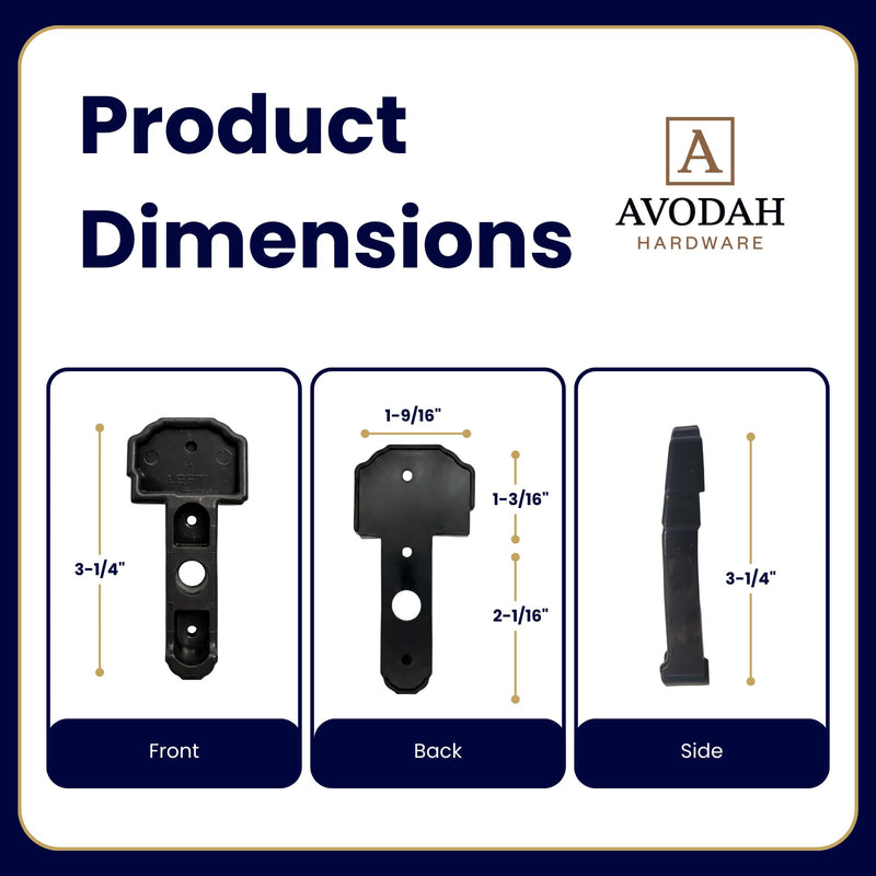 Left Astragal Boot Seal, Durable Rubber End Cap for Wood, PVC, or Composite Astragals, Weatherproof Replacement for Exterior Double Doors, Avodah Hardware