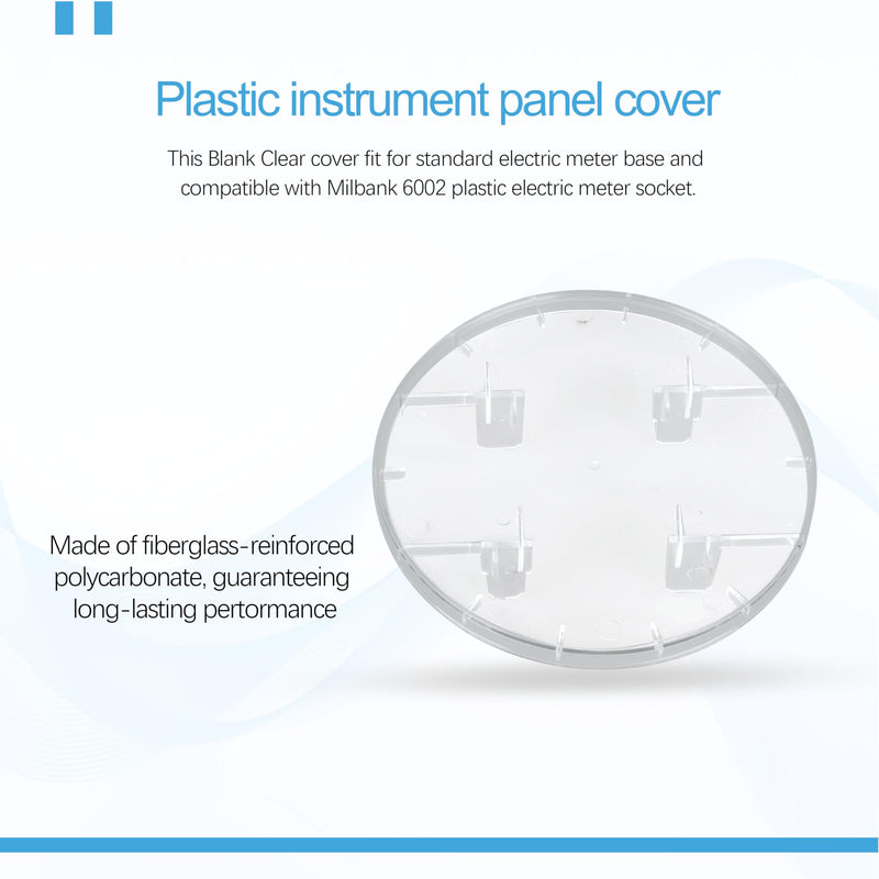Electric Meter Covers for Milbank 6002 Plastic Meter Socket Blank Clear Cover，Replacement for 6002 Plastic Electric Meter Cover Plate (1 Pack) 1 Pack