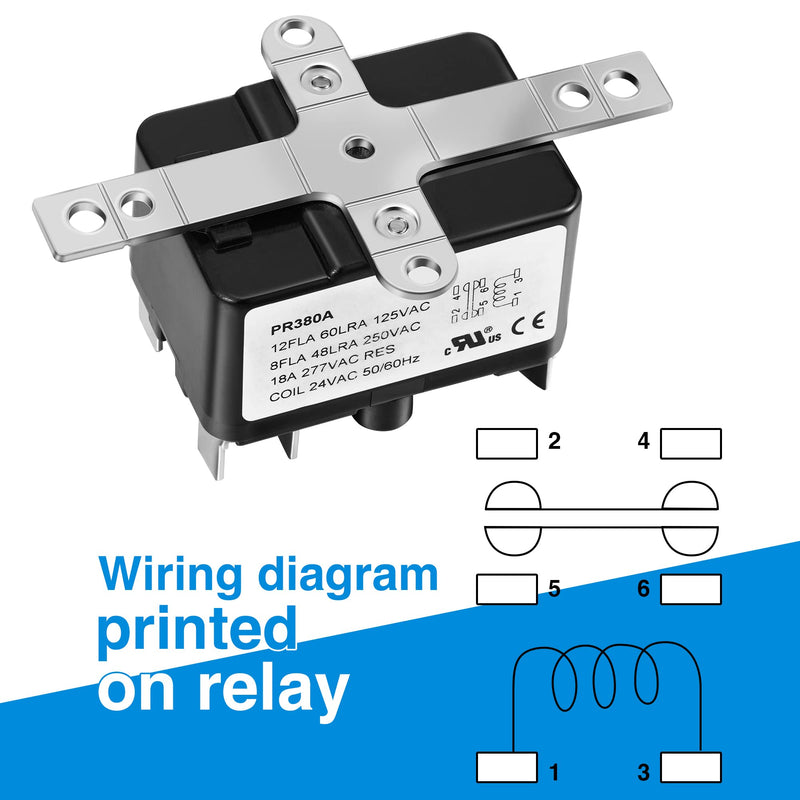 Dreyoo 1 Pack 24V Fan Relay, 90-980 Isolation Relay AC Switch SPST with UL Certification Compatible with Goodman HVAC Furnace Blower Humidifier Blower Heat Sequencer
