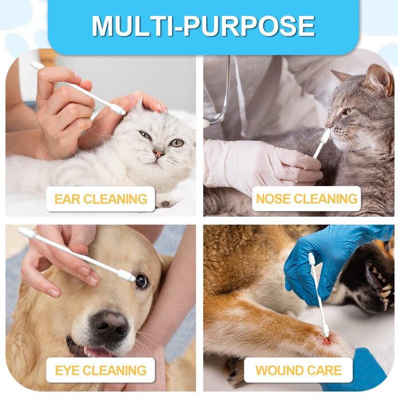 Dog Ear Cleaner dog ear infection treatment Gourd-shaped swabs prevent accidental injury to the ear canal for safer cleaning of your pet's ears. Specifically designed for dogs and cats, S 110 Pcs 110Pcs (1 pack) - PawsPlanet Australia