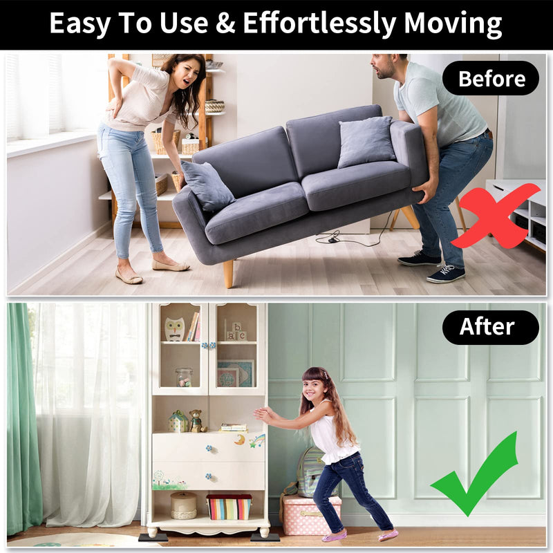 8 PCS 5" Square Felt Furniture Movers Sliders for Hardwood Floors, Reusable Felt Furniture Moving Pads, Sliders for Moving Heavy Bed Fridge Sofa Cabinet Couch, Move Item Easily and Quickly (Beige) Black 5" x 5" - NewNest Australia