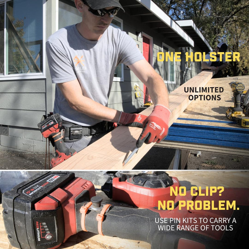 PinPal Pro | Universal Tool Holster - Gravity Locking Clip-On Tool Belt Holder for Drills, Impacts, and Other Tools PinPal Pro + Pin Kit For Makita
