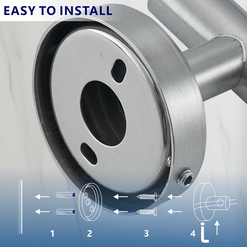 Bathroom Hardware Set Includes Towel Ring, Toilet Paper Holder and 2 Towel Hooks, SUS304 Stainless Steel Modern Wall-Mounted Bathroom Set, Rustproof Bathroom Fitting Set (Brushed Nickel) Brushed Nickel