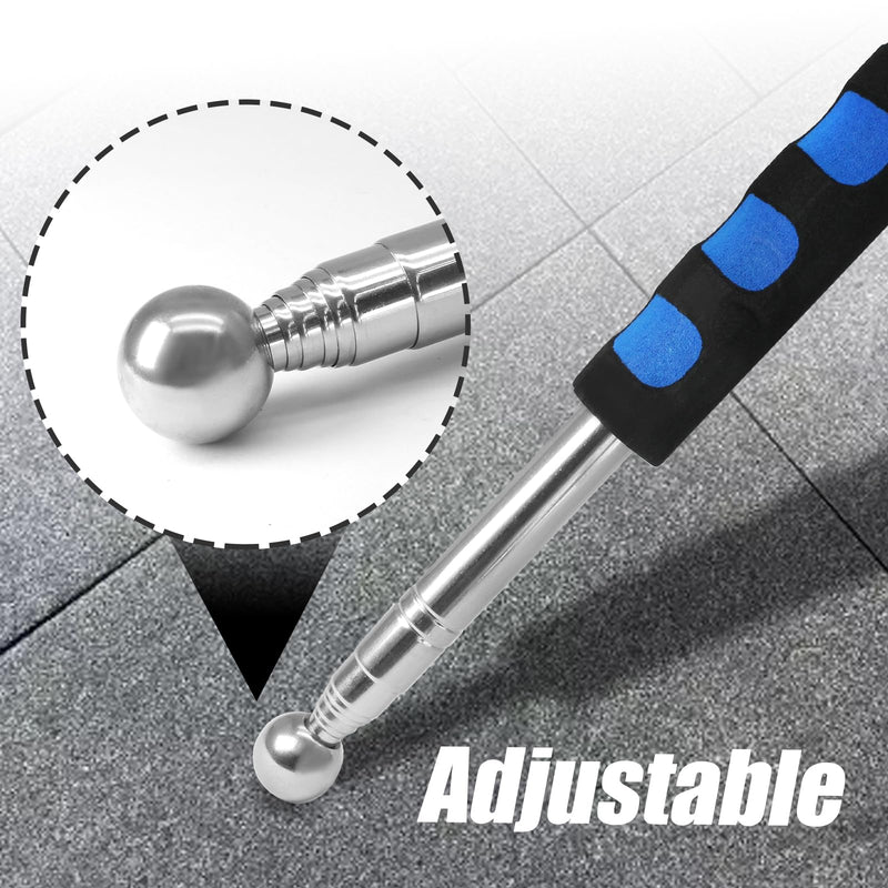 Litoexpe 115cm Hollowing Drum Hammer Sound Detection Folding Stick, Thickened Telescopic Rod for House Decoration Inspection (Blue) Blue