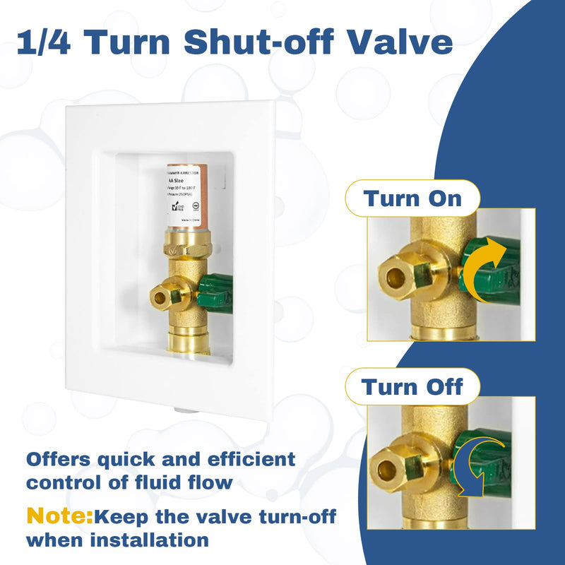 1PCS GUOFIS Icemaker Outlet Box,1/2" CPVC Inlet Connect(IM009-1) 1 CPVC/Copper