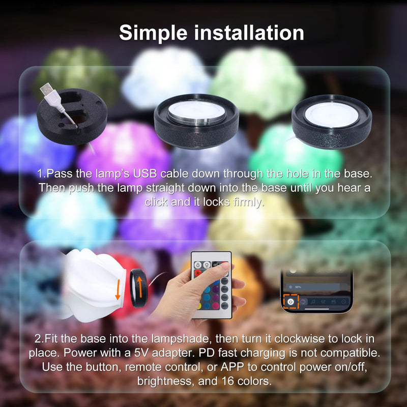 Smart LED Lamp Kit 001 for Bambu Lab 3D Printing,IR & APP Control RGB DIY LED Light Kit,3D Print Model Lights Base, Timer & Group Control, Multi Color USB 5V Lamp Light Kit for 3D Printed (4 Pack) Smart Lamp with IR 4
