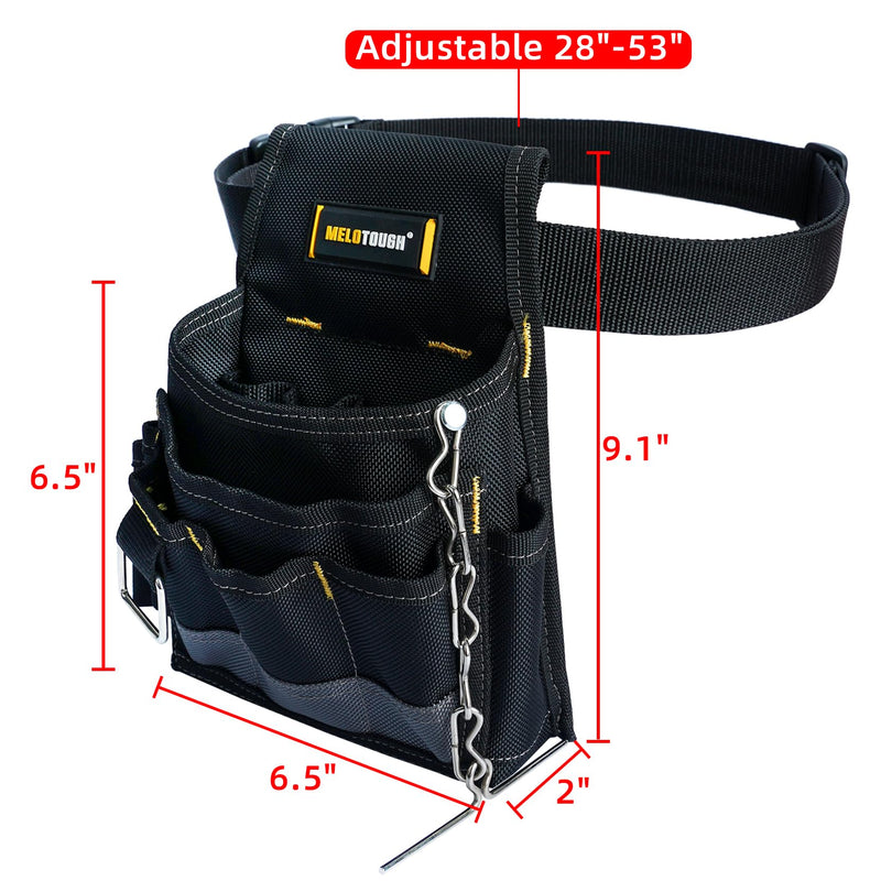 MELOTOUGH Electrician Tool Pouch Tool Belt Pouches Multiple Pockets Tool Organizer for Technician, Maintenance, HVAC Small Electrician Pouch Grey - NewNest Australia