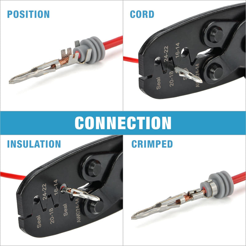 iCrimp Weather Pack Crimper Tools for Delphi APTIV Packard Weather Pack Terminals Metri-Pack Connectors for Sealed Terminals IWS-1424B