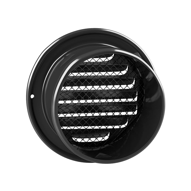 4inch 304 Stainless Steel Air Vents Cover, piiyoosnn Louvered Grille Cover Vent Flat Ducting Air Vent Wall Inlet with Built-in a Fly Screen Mesh for HVAC Ventilation 4-inch 100mm