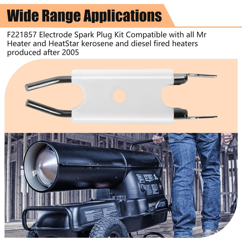F221857 Electrode Kit 22144 Compatible with Mr. Heater MH50KT, MH75KT, MH175Kt, MH210KT (FAK 2006 models through current) for Forced Air Kerosene Heater Igniter, for Mr Heater Dryer Igniter Accessorie