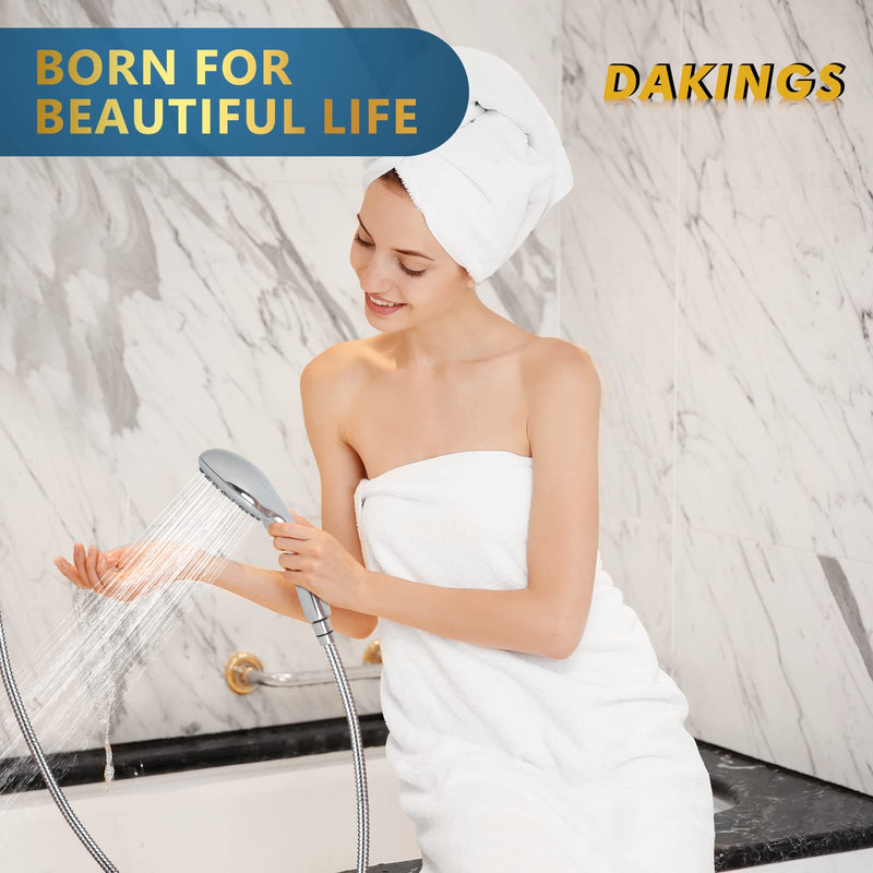 6 Spray Modes High Pressure Handheld Showerhead Set Upgraded 5 Inches Shower Head with Handheld Spray Premium Chrome Handheld Shower Head 60 Inches Stainless Steel Hose-1-Min Install 6 Modes ‎Premium Chrome