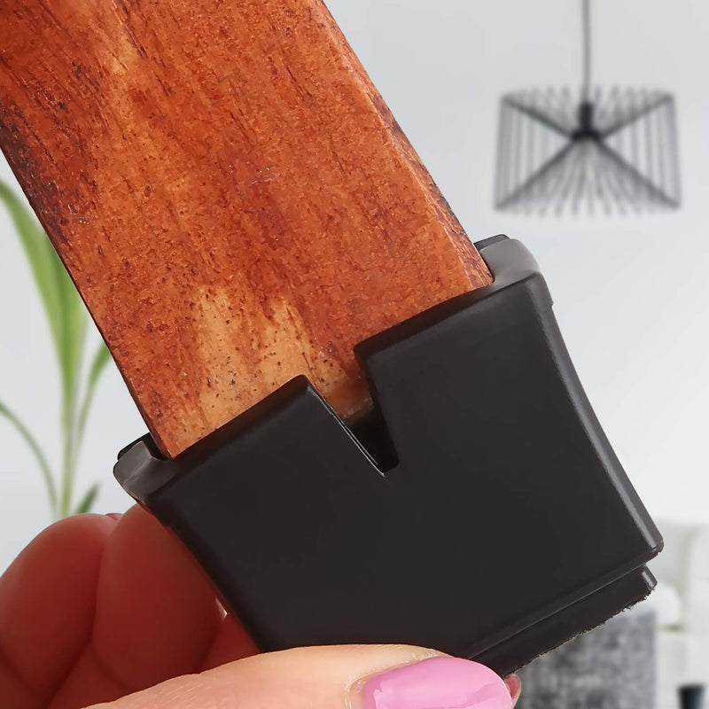 32 Pack Black Chair Leg Caps Square Floor Protectors Rubber Furniture Table Feet Covers with Felt Pads Fit 1-1/8 to 1-3/8 inch, Prevent Scratches, Non-Slip 1-1/8" to 1-3/8"