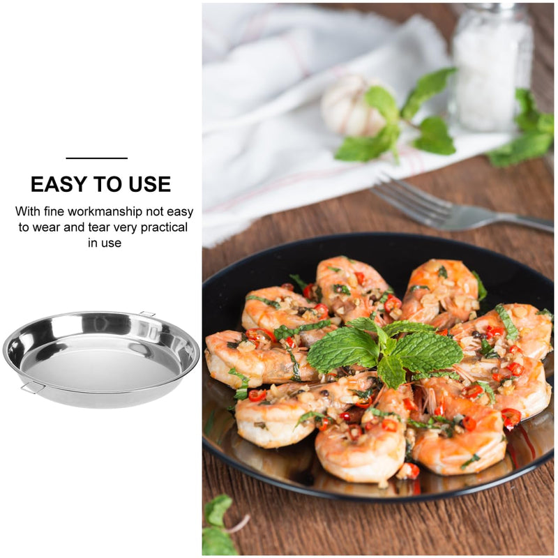 DOITOOL 15 Inch Double Ear Stainless Steel Steaming Plate with Handles for Cooking Fish Vegetables Tamale Kitchen Steamer Tray