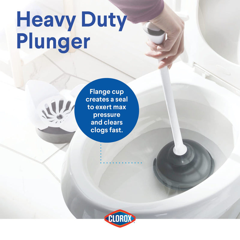 Clorox Toilet Plunger with Hideaway Caddy – Toilet Plunger for Bathroom, Bathroom Organizers & Storage, Bathroom Accessories, Toilet Unclogger, Plunger with Holder 1-Pack