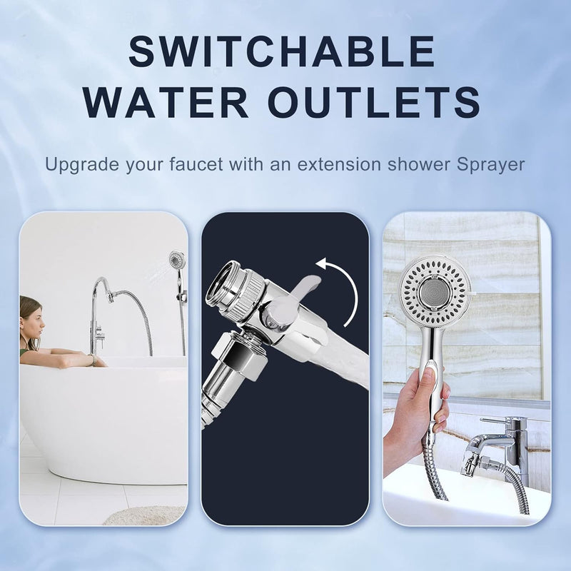 Shower Head Sink - Faucet Bathtub, Hose Sprayer Attachment with 9 Adapters, 79" Hose for Hair Washing, Pet Dog Rinse & Baby Bath, ON/OFF Extension for Tub Faucet, Utility Sink, Laundryroom, Garden | 79" Hose for Hair Washing - NewNest Australia