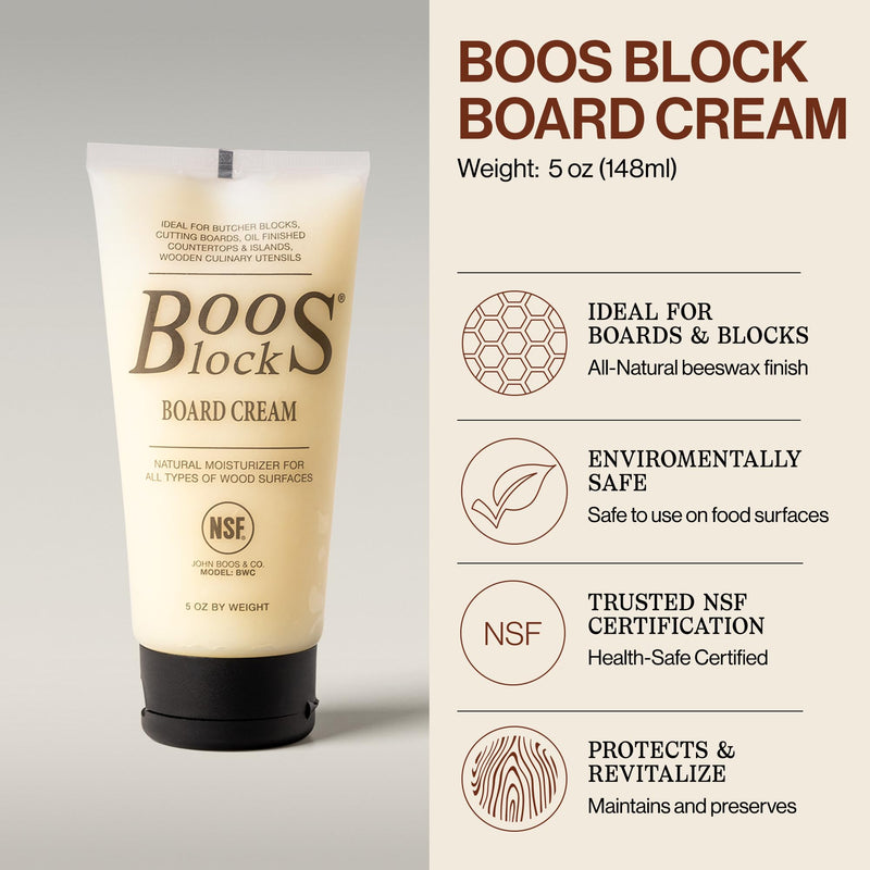 John Boos 3 Piece Maintenance Set with Mystery Oil, Board Cream, and Applicator Care Set + Applicator Beechwood