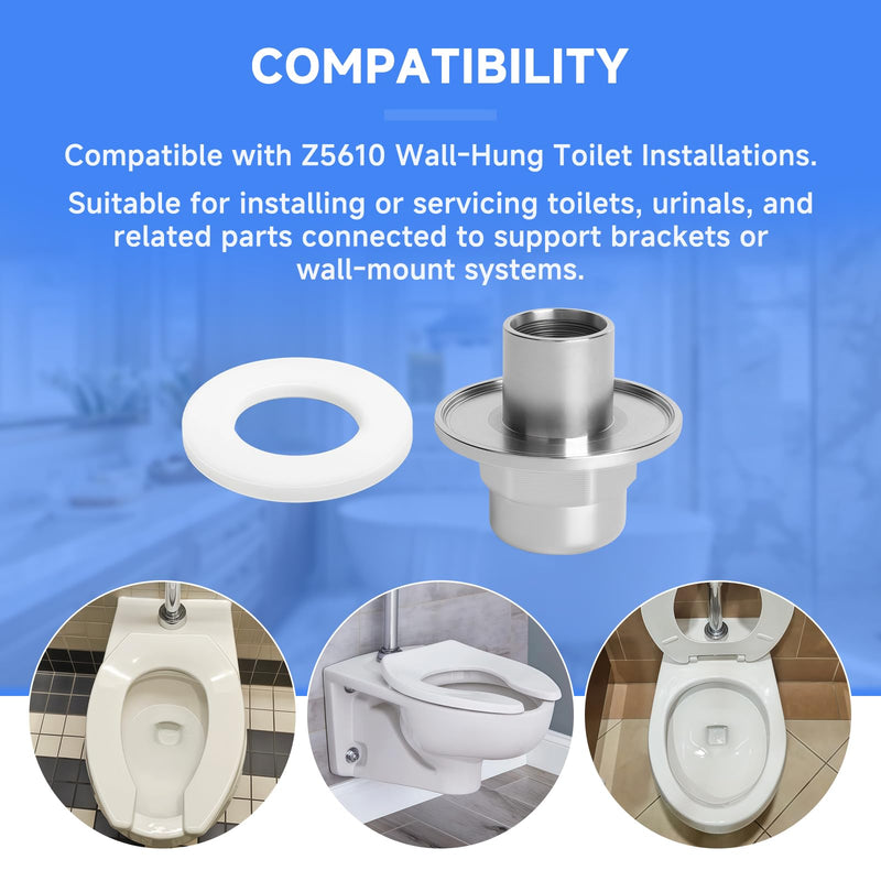 (4-Pack) ZZ5610NUTEXTKIT Extended Acorn Nut and Washer Set, Compatible with Zurn Z5610 Wall-Hung Toilet Installation