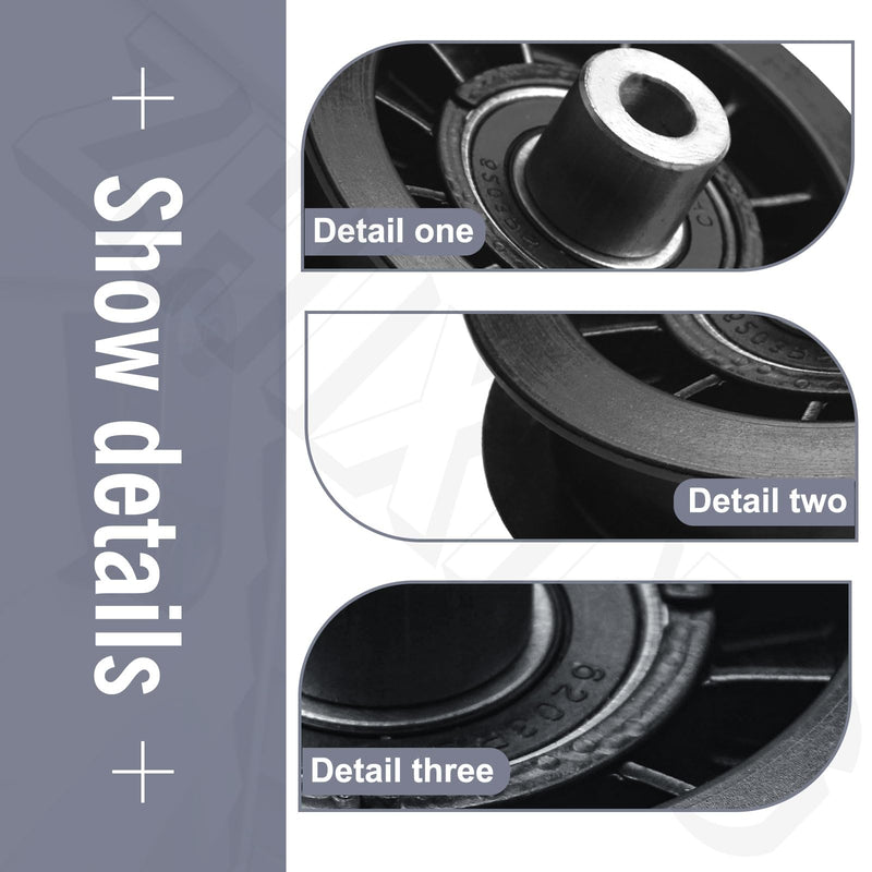 532194326 532407287 V-Groove Idler Pulley and 532194327 Flat Idler Pulley Set Compatible with Husqvarna Craftsman Sna-pper Poulan Jonsered Mower LTH1538 LGT2554 917287220 194326 194327 407287