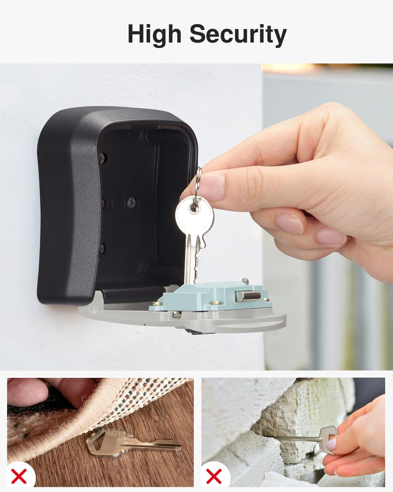 Puroma Key Lock Box Combination Lockbox Wall-Mounted Key Storage Box for House Keys, Resettable Code Safe Security Lock Box for Home, Office, Garage, Apartment Spare Key Storage (2 Pack, Grey) 2