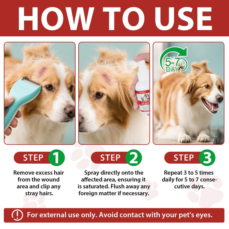 Hot Spot Spray Treatment for Dogs, 2025 Upgraded Hot Spot & Itch Relief Skin Spray for Dog, Irritated Dry Itchy Skin, Allergies, and Dermatitis, Scratching and Licking, Reduces Topical Inflammation hot spot spray treatment for dogs