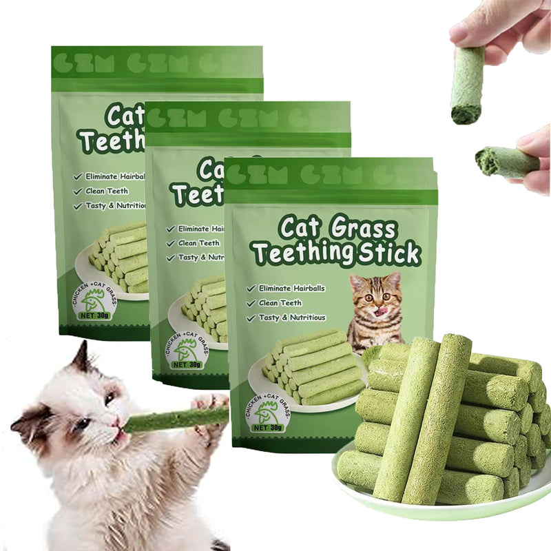 18PCS Cat's Grass Chew Sticks,Cat's Grasses Teething Stick,Cat Grass Stick, Cats Teeth Cleaning Grasses Chew Sticks Molar Rod for Cat Indoor,for Hairball Removal