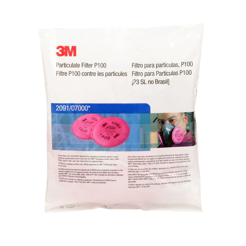 3M 2091 P100 Particulate Filter, 12 Pairs