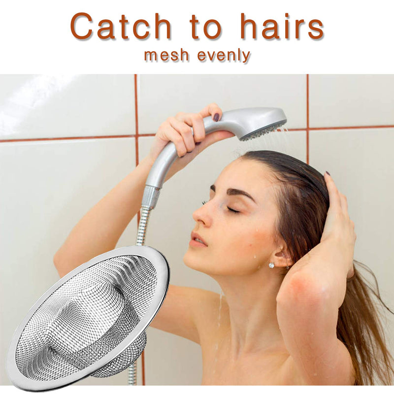 2pcs Heavy Duty Stainless Steel Slop Basket Filter Trap, 2.75" Top / 1" Mesh Metal Sink Strainer, Perfect for Kitchen Sink/Bathroom Bathtub Wash Basin Floor Drain Balcony Drain Hole, Utility… 2.75"