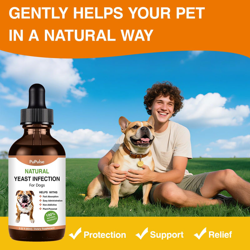 Yeast Infection Treatment for Dogs, Naturally Dog Healthy Itch Relief, Ear Infection Treatment, Dogs Allergy Relief, Inflammation Relief & Allergy Relief More, 2 fl oz