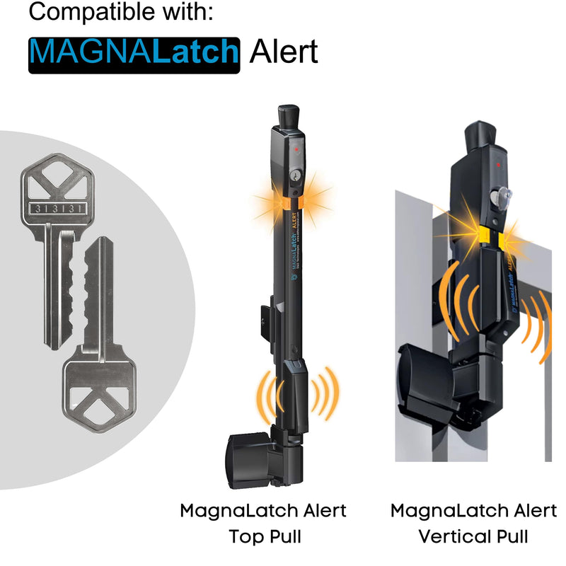 Magna Latch Series 3 Key Replacement for Magna-Latch Locks with Forward Facing Keyhole (New Style)-Key 313131 for Lokklatch-MagnaLatch Pool Gate Models with Robby's Cloud Key Float Keychain (12 Pack)