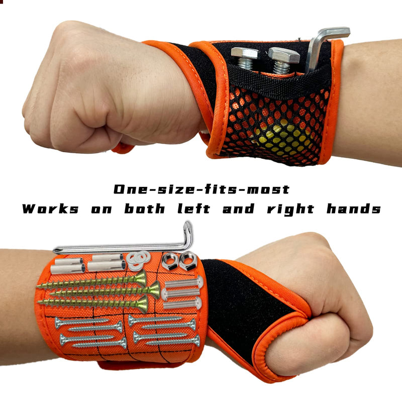 Magnetic Wristband with Flashlight & Magnet Pedal for Holding Screws, Magnetic Wristband Tool Belt for Holding Screws Nails Drill Bits, Cool Handy Gadget Gifts for Fathers, Husband Who Have Everything