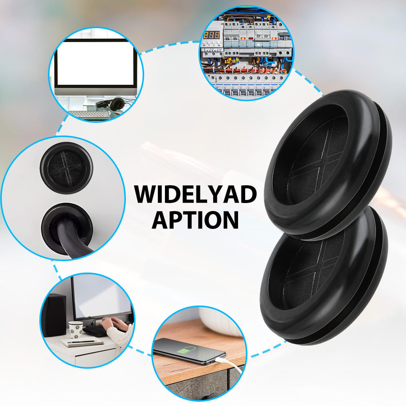 6 Pcs Rubber Grommets for Wiring, 1-1/2"Drill Hole, 1-3/16" ID, Rubber Cable Grommet Rubber Wire Grommets Protector Firewall Grommets Double-Sided Round Rubber Hole Plugs Grommets