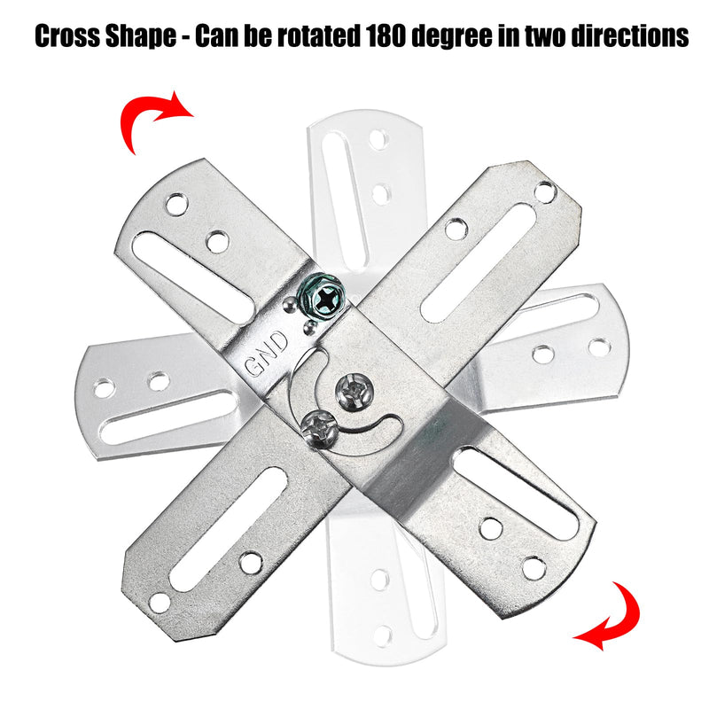 OwnMy 4PCS Rotatable Light Fixture Mounting Brackets Universal Lighting Fixture Crossbars Kit, Close to Ceiling Light Fixture Plates Ceiling Fan Crossbar Mounting Brackets for Pendant Light Chandelier Cross