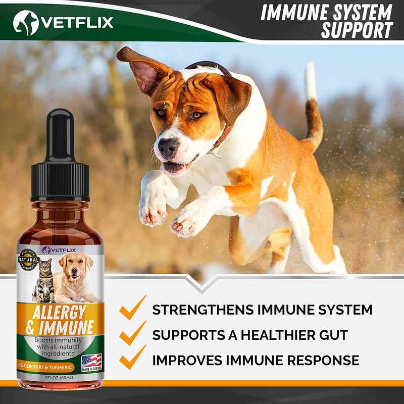 Velflix Allergy Immune Anti Itch & Hot Spots - Made in USA Natural Pet Supplement for Cat & Dog Allergy Relief with Turmeric & Milk Thistle -Seasonal Allergies Digestive Treatment for Dogs & Cats Pet Supplement for Immune - PawsPlanet Australia