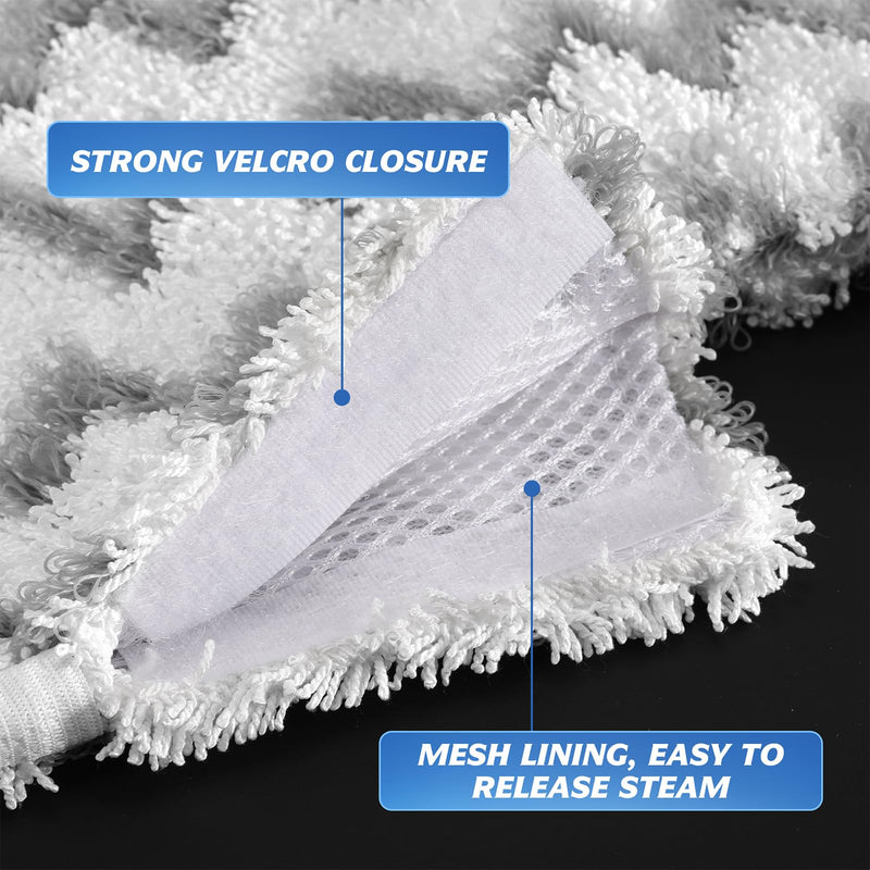 Tidy Monster Steam Mop Pads with Scrub Strips Microfiber Replacement Pad Refills for Shark Steam Pocket Mop S3500 Series S3501 S3601 S3550 S3801 S3901 SE450 S3601D S3901D (3pc-White) 3 Pack White