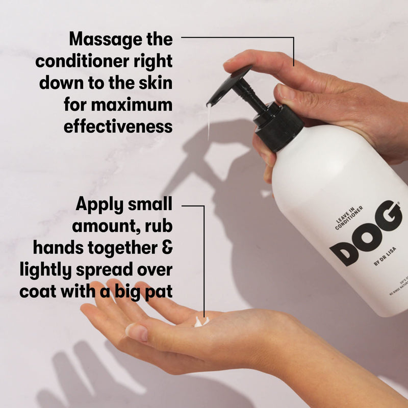 DOG by Dr. Lisa Leave-in Conditioner w/Coconut Oil, Rose Water, Chamomile, Natural, No Rinse, Moisturizing Coat & Skin Conditioning Treatment w/Plant Based Essential Oils, Vegan,16.9 oz Bottle - PawsPlanet Australia