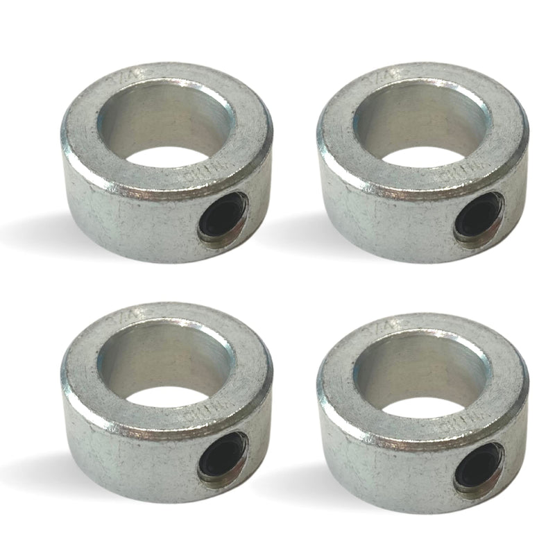 (4-Pack) 3/4” Bore Solid Steel Shaft Collars with Zinc Plated Coating - Durable Shaft Collars Suitable for Machinery and Industrial Use 4 3/4"