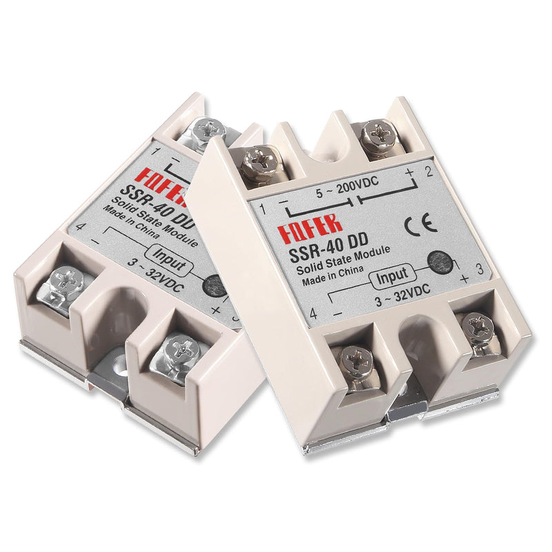 SSR-40DD Solid State Relay 40A DC to DC Input 3-32V Output 5-200V with Heat Sink 1pcs SSR-40DD with Heat Sink