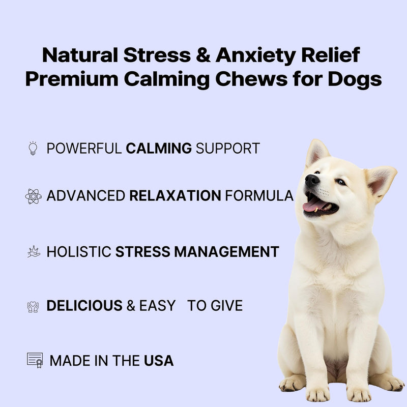 Hemp Calming Chews for Dogs – 120 Soft Chews – Anxiety & Stress Relief – Separation, Barking, Thunderstorms – Melatonin & Hemp Oil – Made in USA