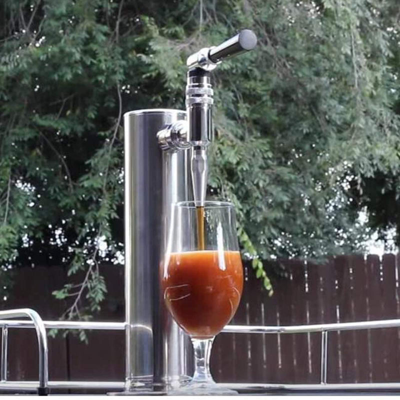 Stout Beer Coffee Faucet, 304 Grade Stainless Steel Beer Tap Nitrogen Keg Draft Faucet, Homebrew Cold Brew Kegerator Beer Tower Tap with Standard Black Plastic Tap Handle