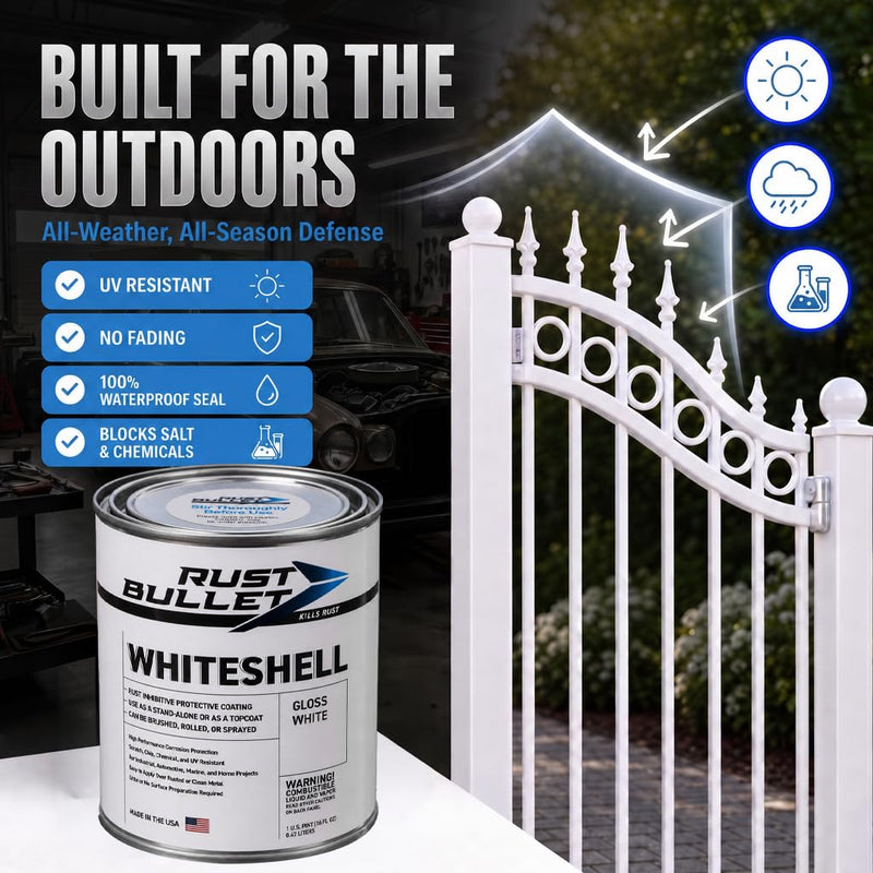 WhiteShell - Stop Rust, Corrosion Preventive Coating - Gloss White, 1Pt 16 Fl Oz (Pack of 1)