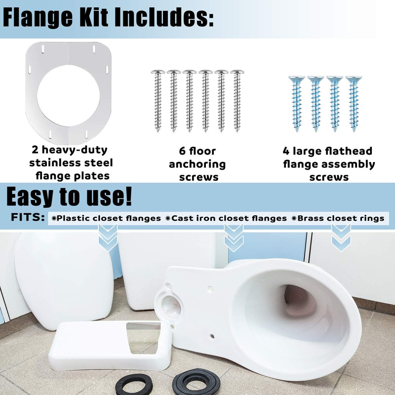 Gisafai Toilet Flange Support Plate Closet Flange Floor Repair Ring Bracket Extender Kit Offset Toilet Repair Kit, 5.59 x 5.28 Inches Inner Diameter, 1mm Thickness(Stainless Steel) Stainless Steel