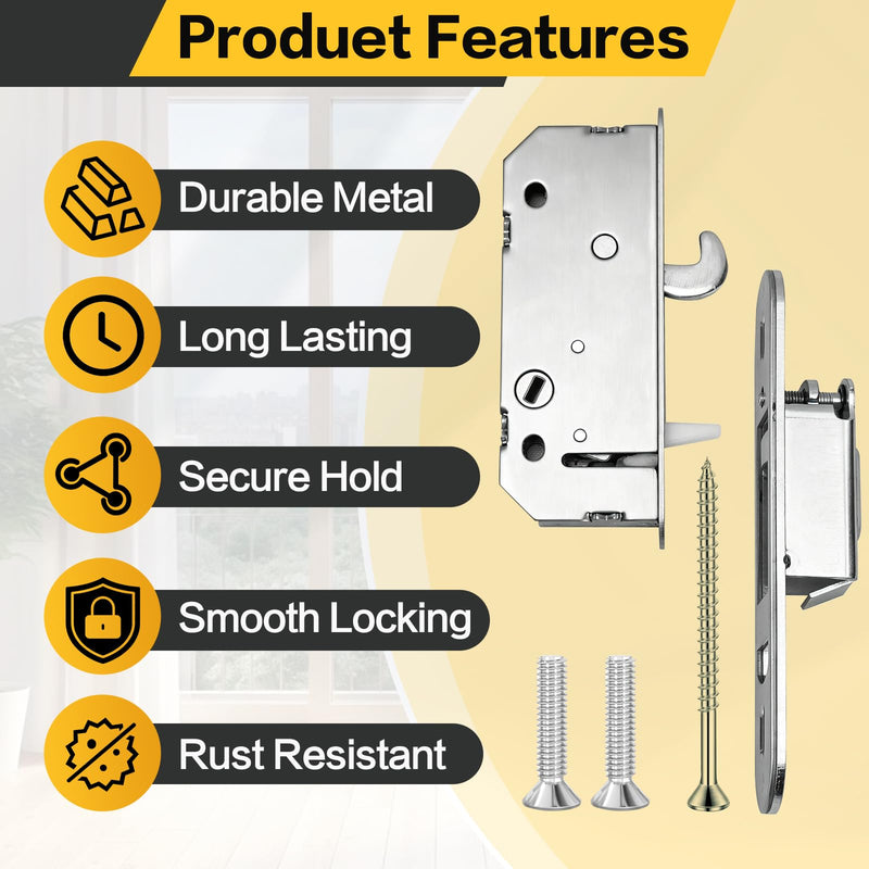 Reachout Lock and Receiver Kit Compatible with Andersen【2-Panel Gliding Patio Doors 1986-Present, 200/400/A-Series, 2-9/16" Hole Centers】 Non-Handed, Replaces 2573562 2565507 2562123 2573558