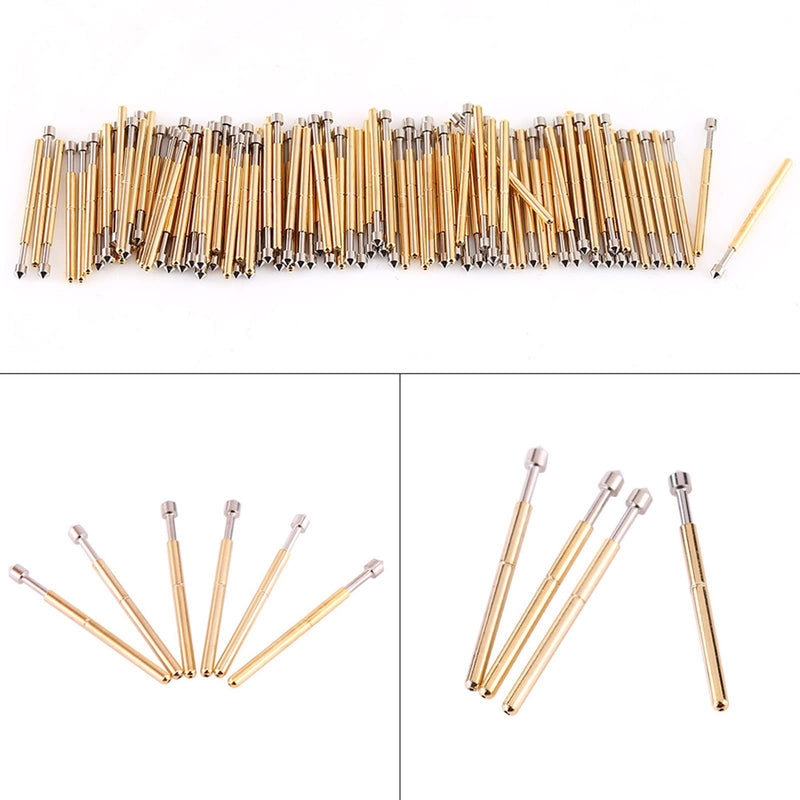 Spring Test Probes, 100Pcs P75-E2 High Accuracy Round Pogo Pins for PCB Board Testing Contact