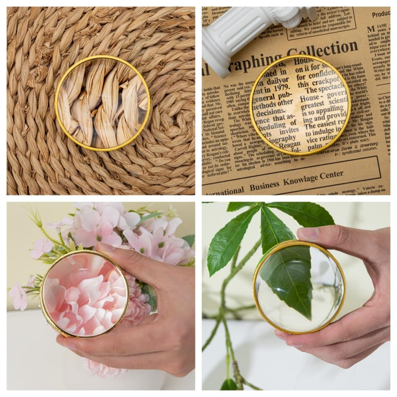 Reading Magnifying Glass 7X Paperweight hemispherical Magnifying Glass Optical Lens with Beautiful Box and Polished Bag