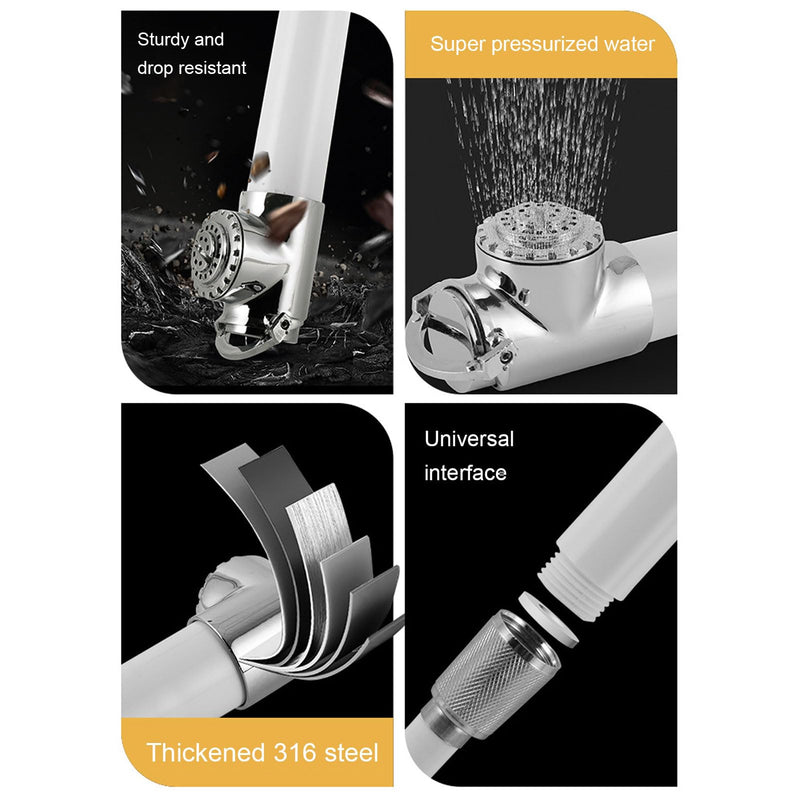 Srliya Recessed Shower Head Portable Mini Boat Shower Head Hand Pressed 316 Stainless Steel PVC Shower Head Sprayer for RV Yacht Motorhomes 4M/ 13.1ft Water Pipe