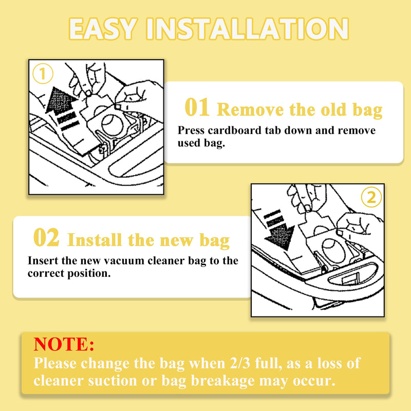 Vacuum Bags Replacement for Kenmore Canister C/Q 5055 50555 50557 50558 and Pana·sonic Type C-5 C-18 Vacuums - Premium Vacuum Cleaner Dust Bag - 12 Pack