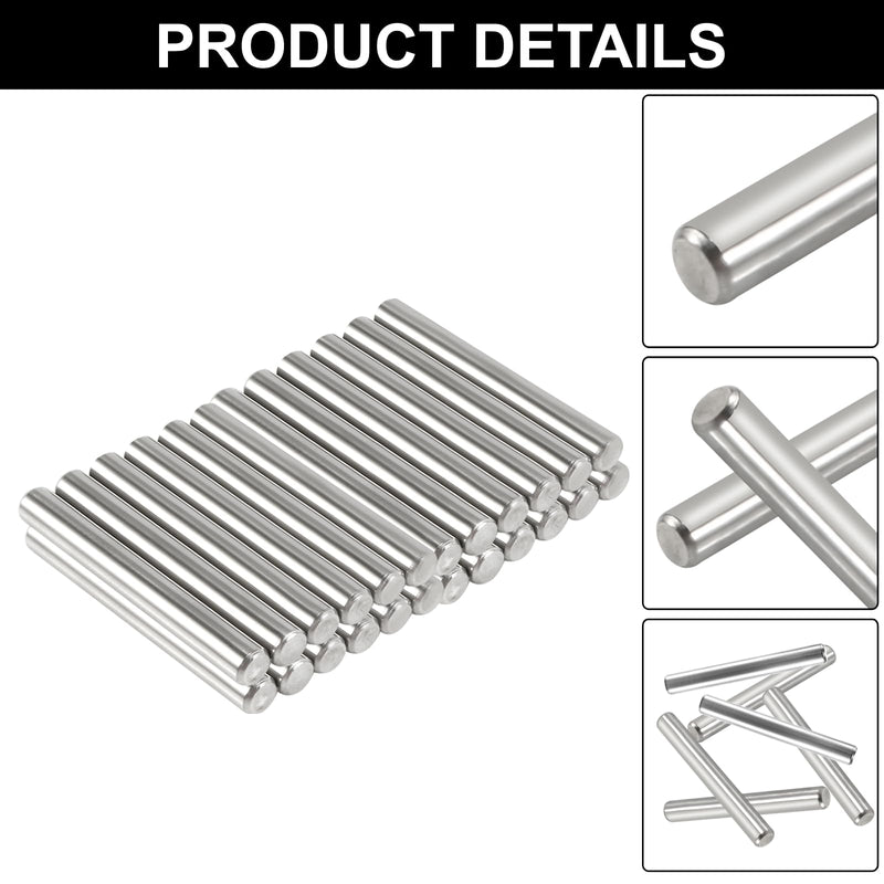 24Pcs 5mm x 40mm / 1/5 Inch x 1.57 Inch Dowel Pin 304 Stainless Steel Pegs Support Shelves Silver Tone M5 x 40mm - NewNest Australia