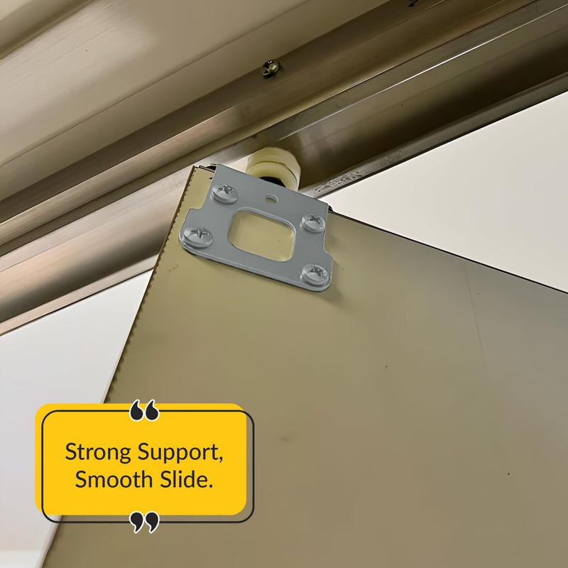 Brixwell Center Spring Loaded Roller Bracket Steel Material, Gray Finish, 1-3/4" Length, 1-3/4" Width, with 3/4" Roller Top Mount for Bi-Fold Closet Door Hardware Assembly, Pack of 5